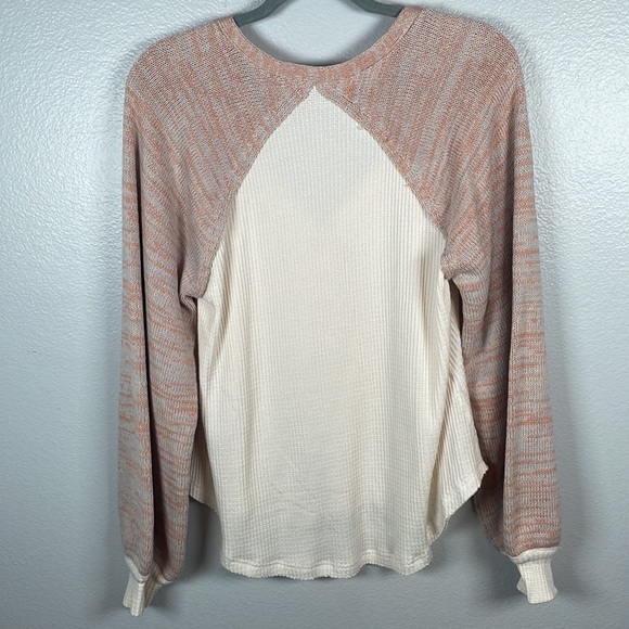 Free People We the Free Sweet Confessions Waffle knit sweater balloon sleeve - Picture 6 of 6
